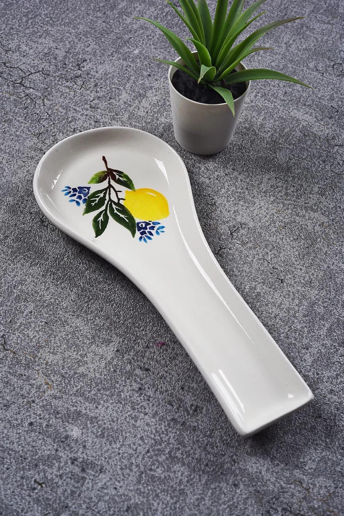 Qaşıq dayağı Keramika Limon naxışlı, BPA-sız, yüksək keyfiyyətli keramika - GS_204