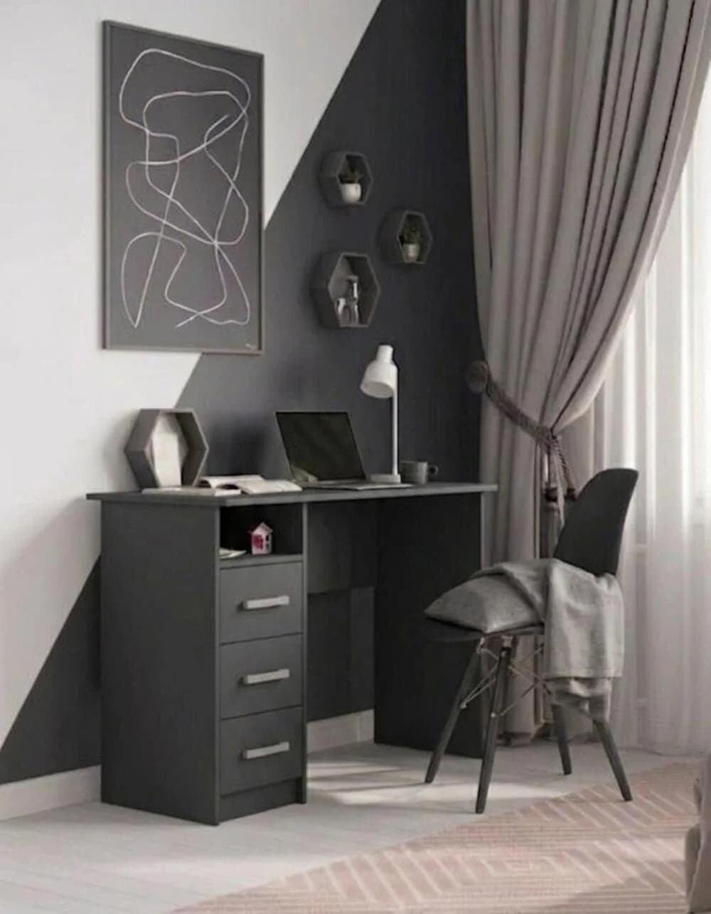 Yazı masası MB 4, laminat, antrasit, 110x75x50 sm