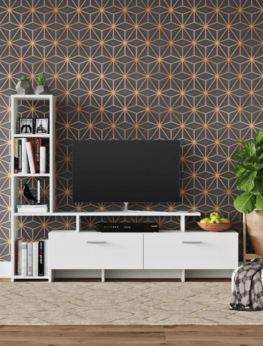 TV üçün tumba SO107, laminat, 25x135x112 sm