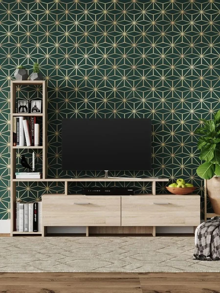 TV üçün tumba Yagmur, laminat, sonomo, 135x25x112 sm