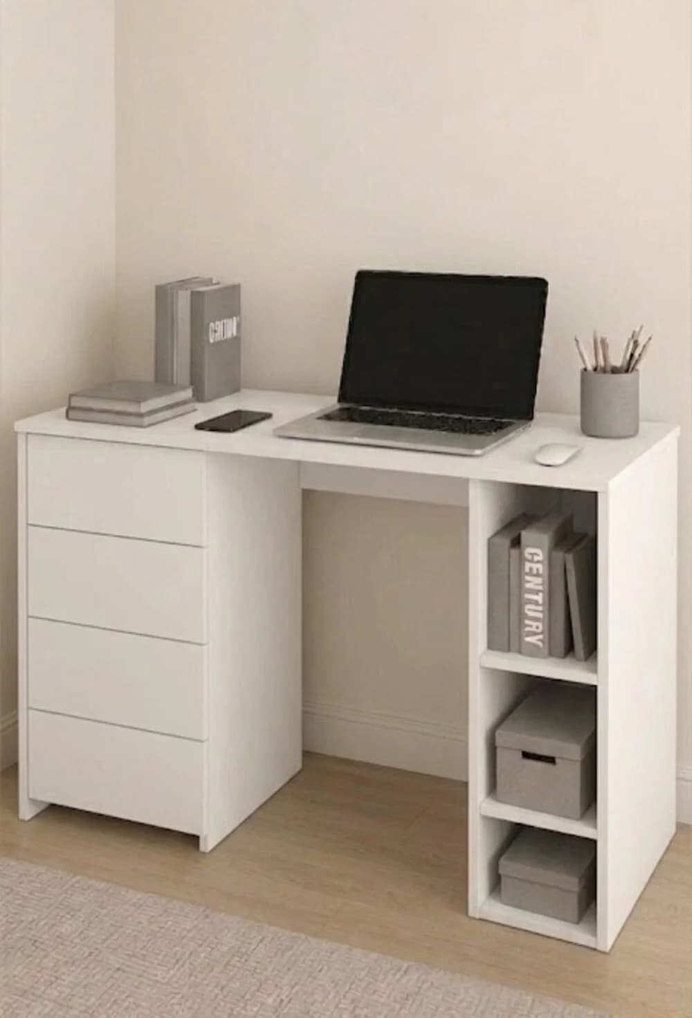 Yazı masası MB731, laminat, ağ, 140x75x60 sm