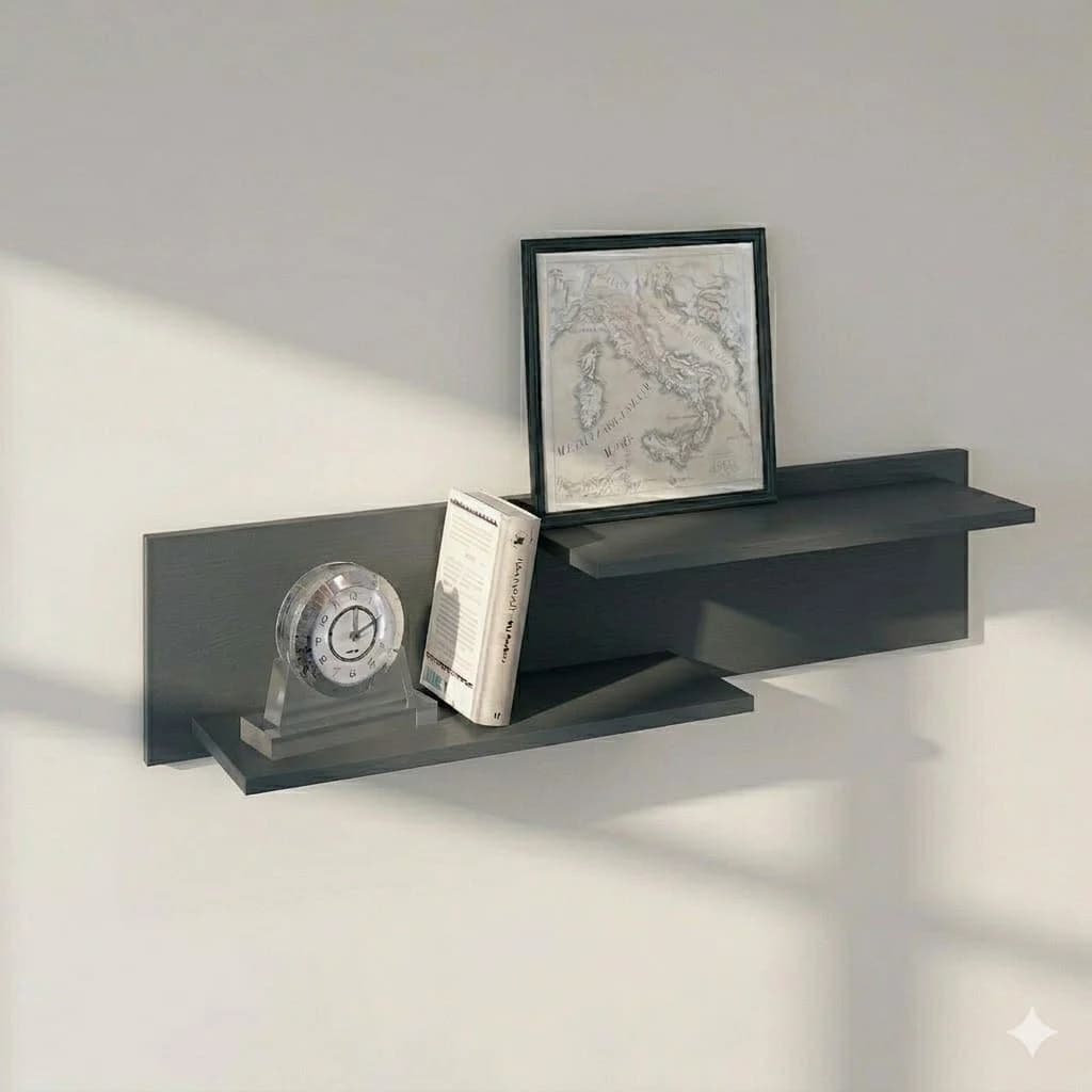Rəf 46899184, laminat, antrasit, 100x25x20 sm