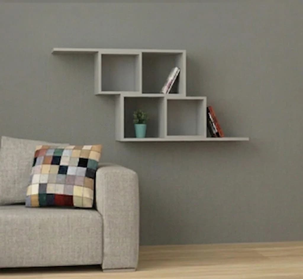 Rəflər MB853, laminat, boz, 100x60x25 sm