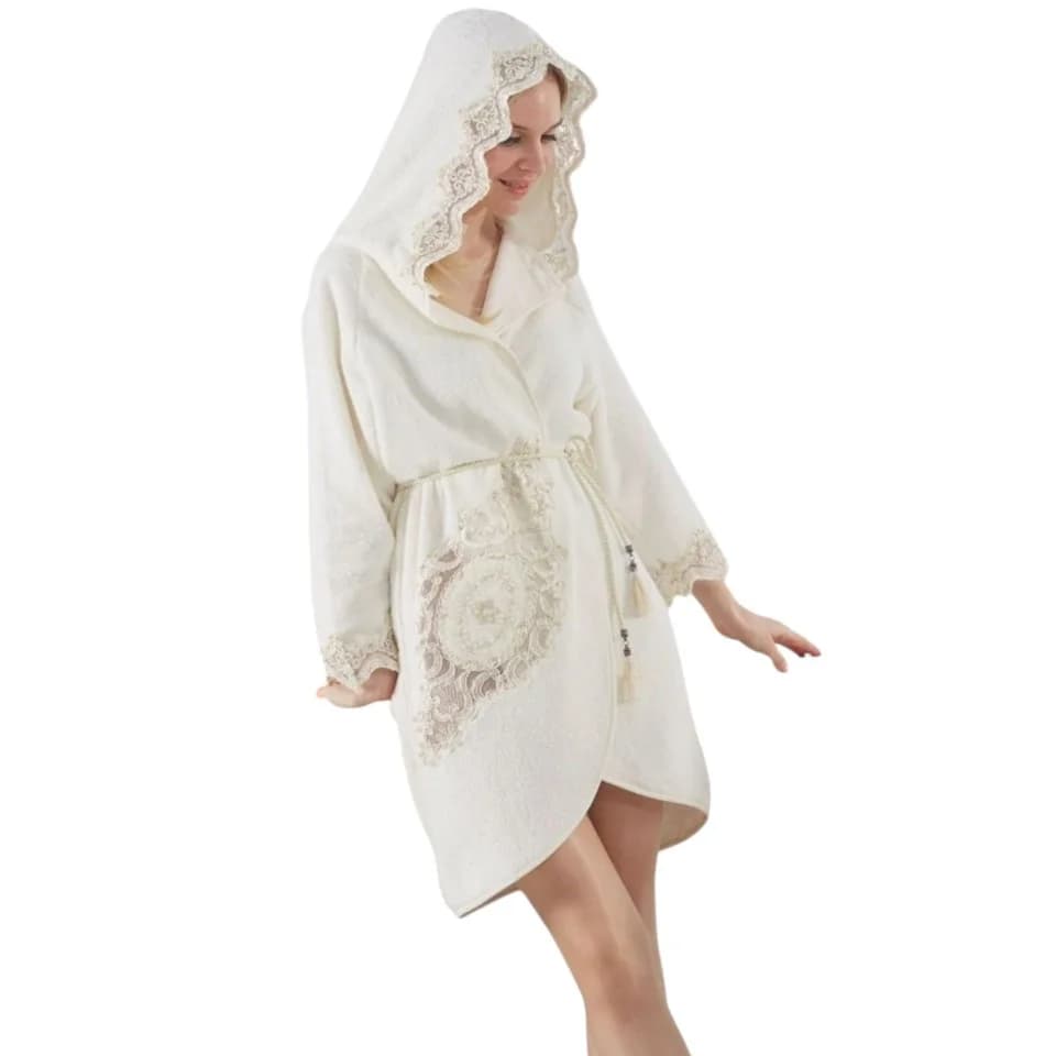 Qadın xələtləri Moda Elif 3'lü hamam xalatı dəsti, xalat və dəsmallar (30×50, 50×94) - GS_1_047