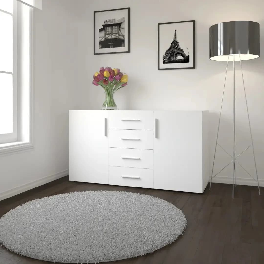 Komod Yagmur 70, laminat, ağ, 120x80x40 sm