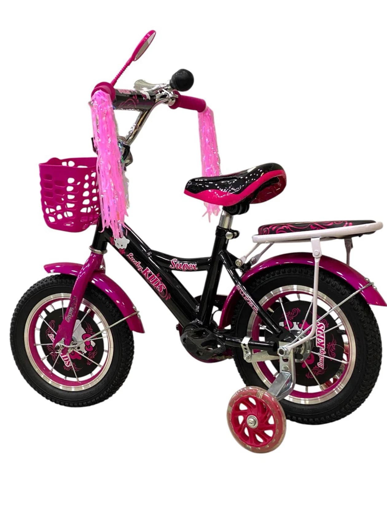 Uşaq velosipedi Lucky Kids Hello Kitty 12", qara/çəhrayı — image 3