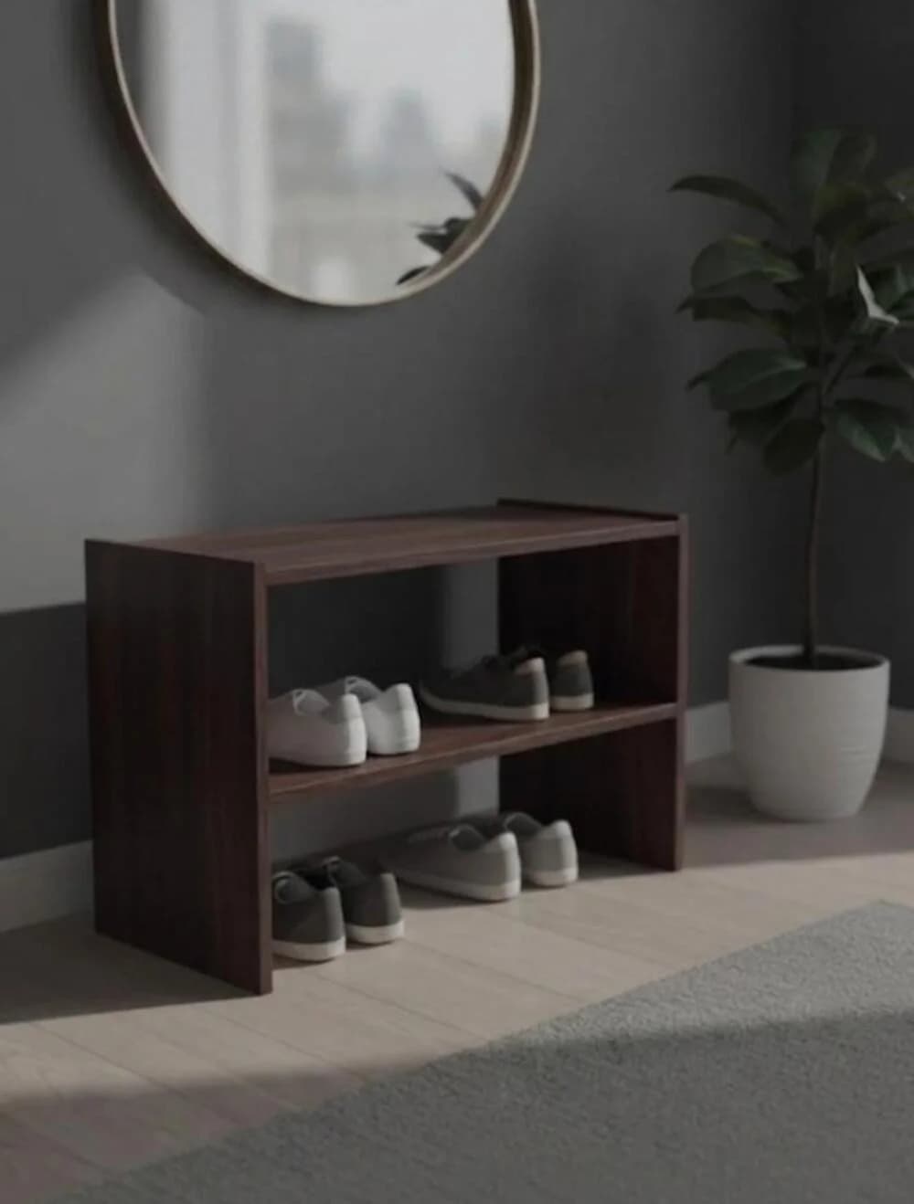 Tumba ayaqqabı üçün MB6, laminat, 60x45x32 sm, tünd qəhvəyi