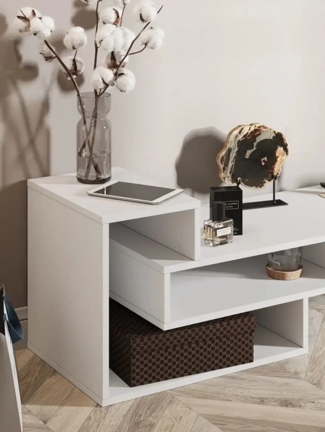 TV üçün tumba SO 004, laminat, ağ — изображение 4
