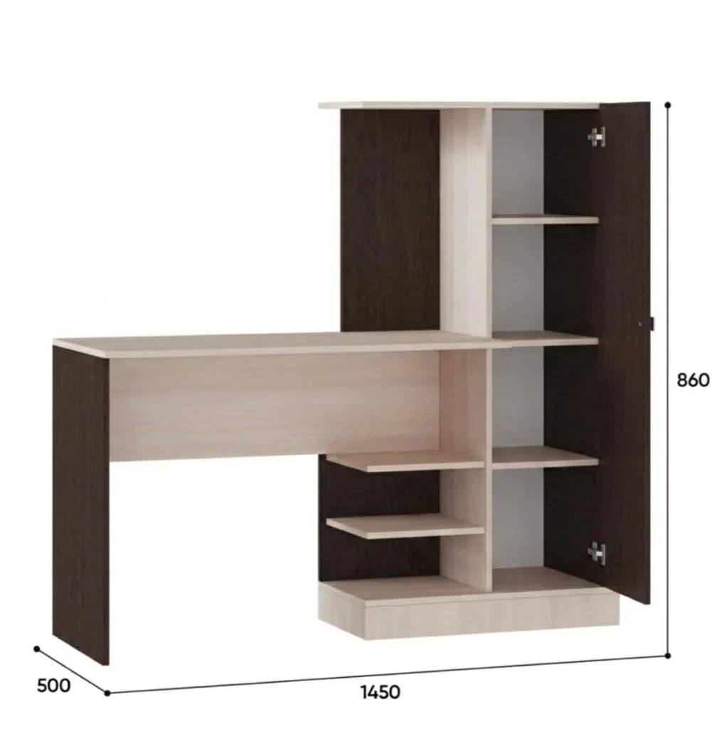 Yazı masası S065, laminat, bej, 145x50x90 sm — изображение 3