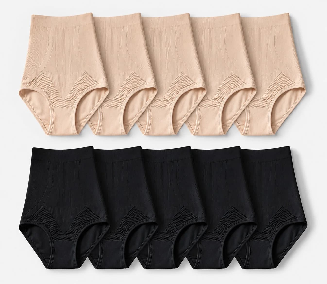 Korreksiyaedici alt paltarı dəsti, bej/qara, pambıq, ölçü One size, 10 əd