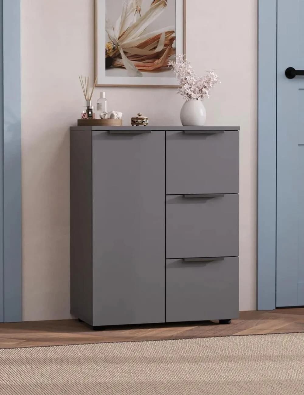 Komod MB 2, laminat, rəng Anthracite, 90x70x35 sm