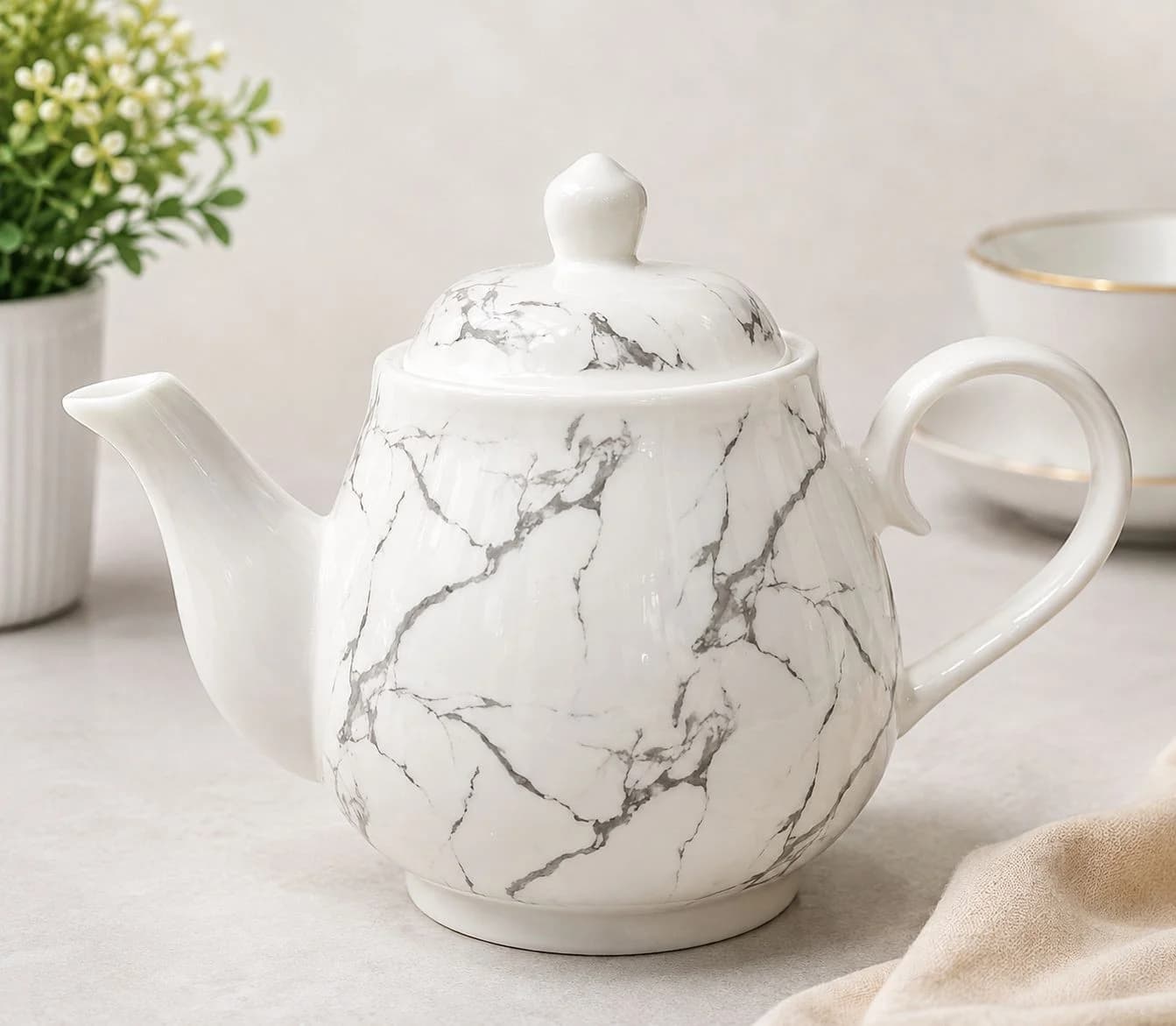 Çaydan 2628, keramika, ağ, 1000 ml
