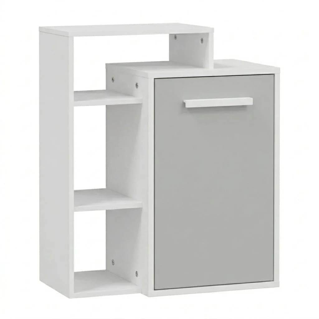 Tumba ayaqqabılar üçün MB2, laminat, 85x85x35 sm, ağ/boz