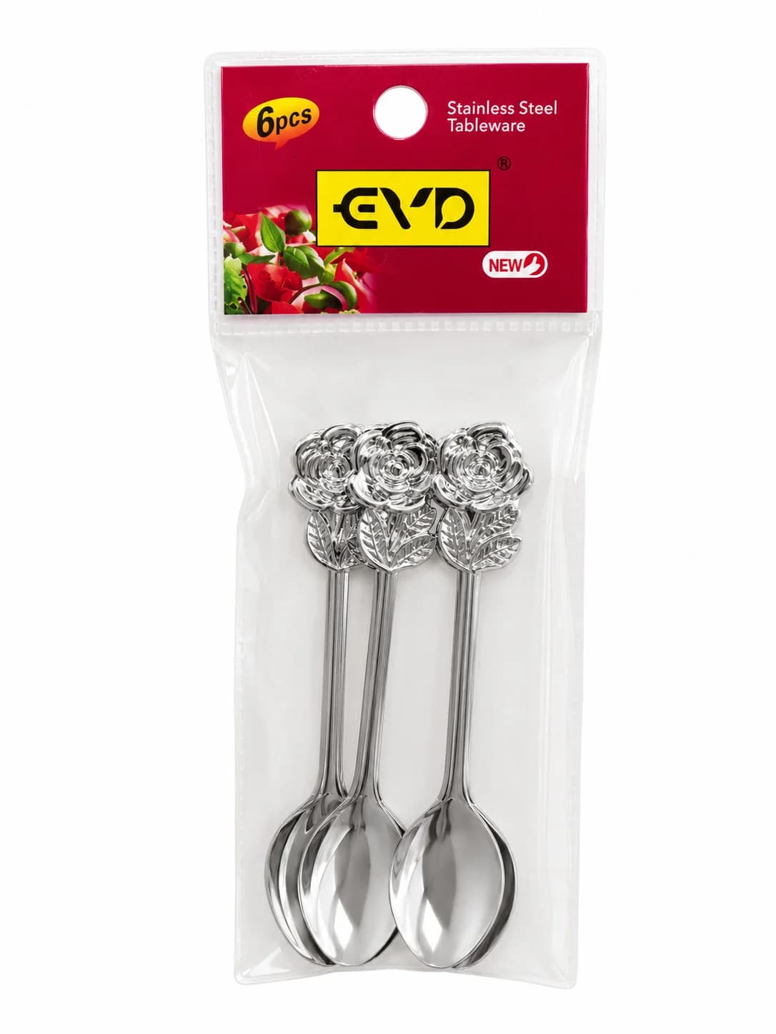 Çay qaşığı dəsti 2752521, paslanmayan polad, gümüşü, 6 əşya