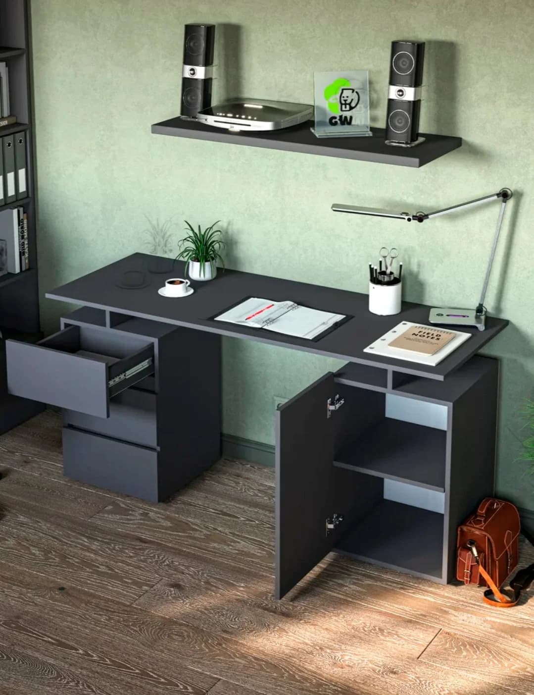 Kompüter masası 12934, laminat, 150x75x55 sm — изображение 6