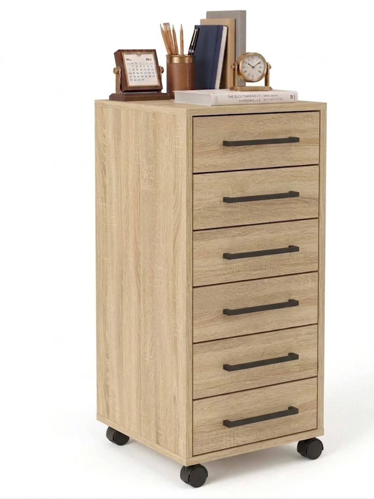 Tumba MB10, laminat, təkərli, 85x40x40 sm, bej
