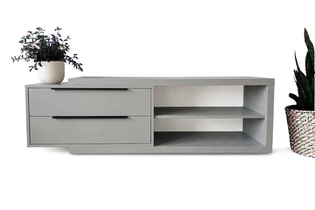 TV üçün tumba Line, laminat, 180x45x38 sm, boz