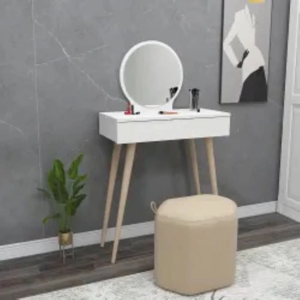 Makiyaj masası SO050, ağ, laminat, 129.2х72х35 sm — изображение 2