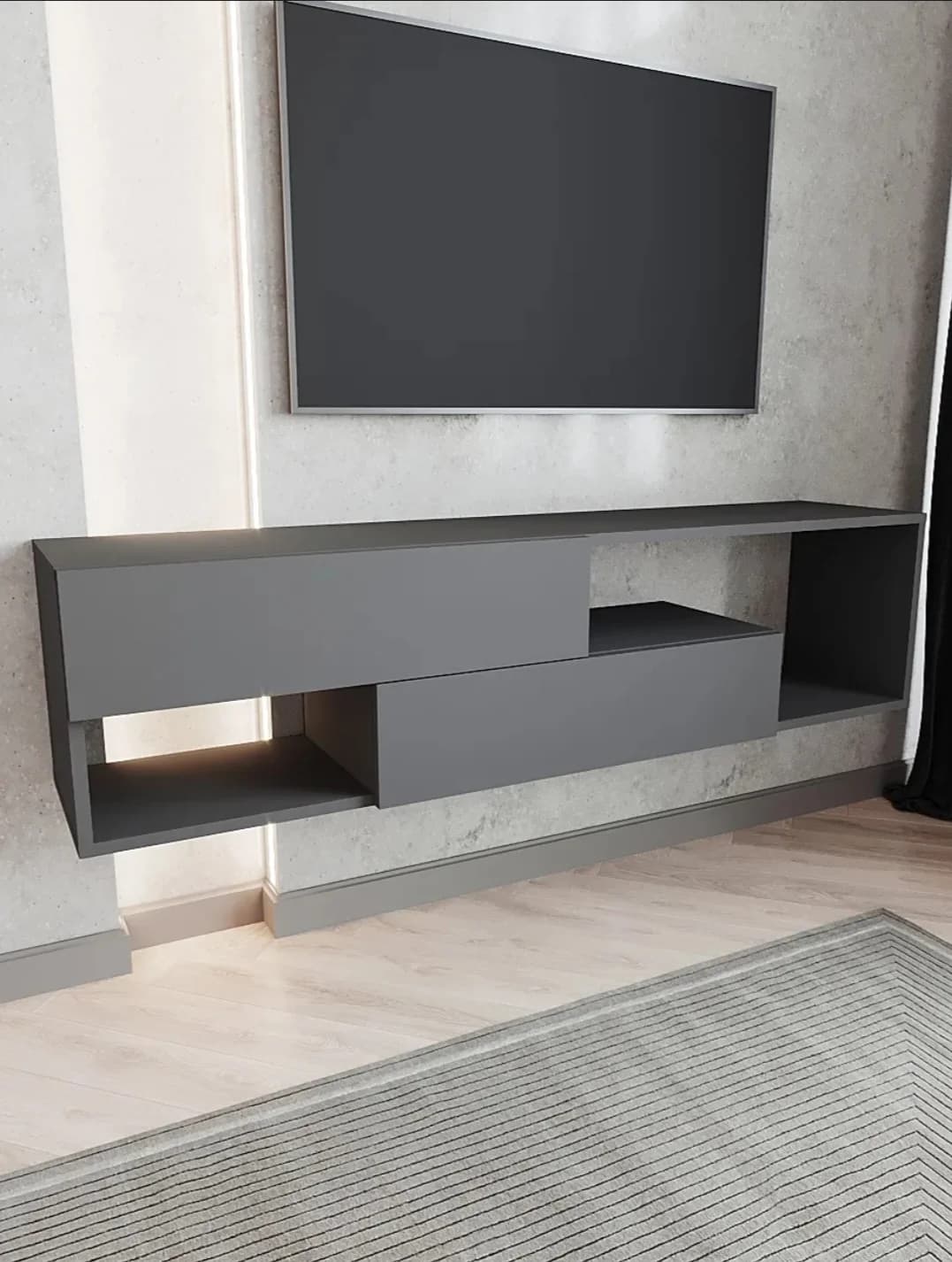 Tv üçün tumba s01, laminat, 135x33x28 sm — изображение 2