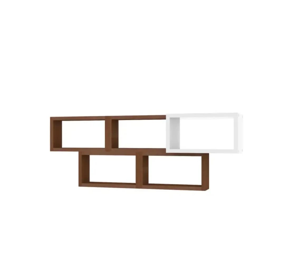 Divar rəfi SO002, laminat, ağ/qəhvəyi, 100x38x22 sm — изображение 2