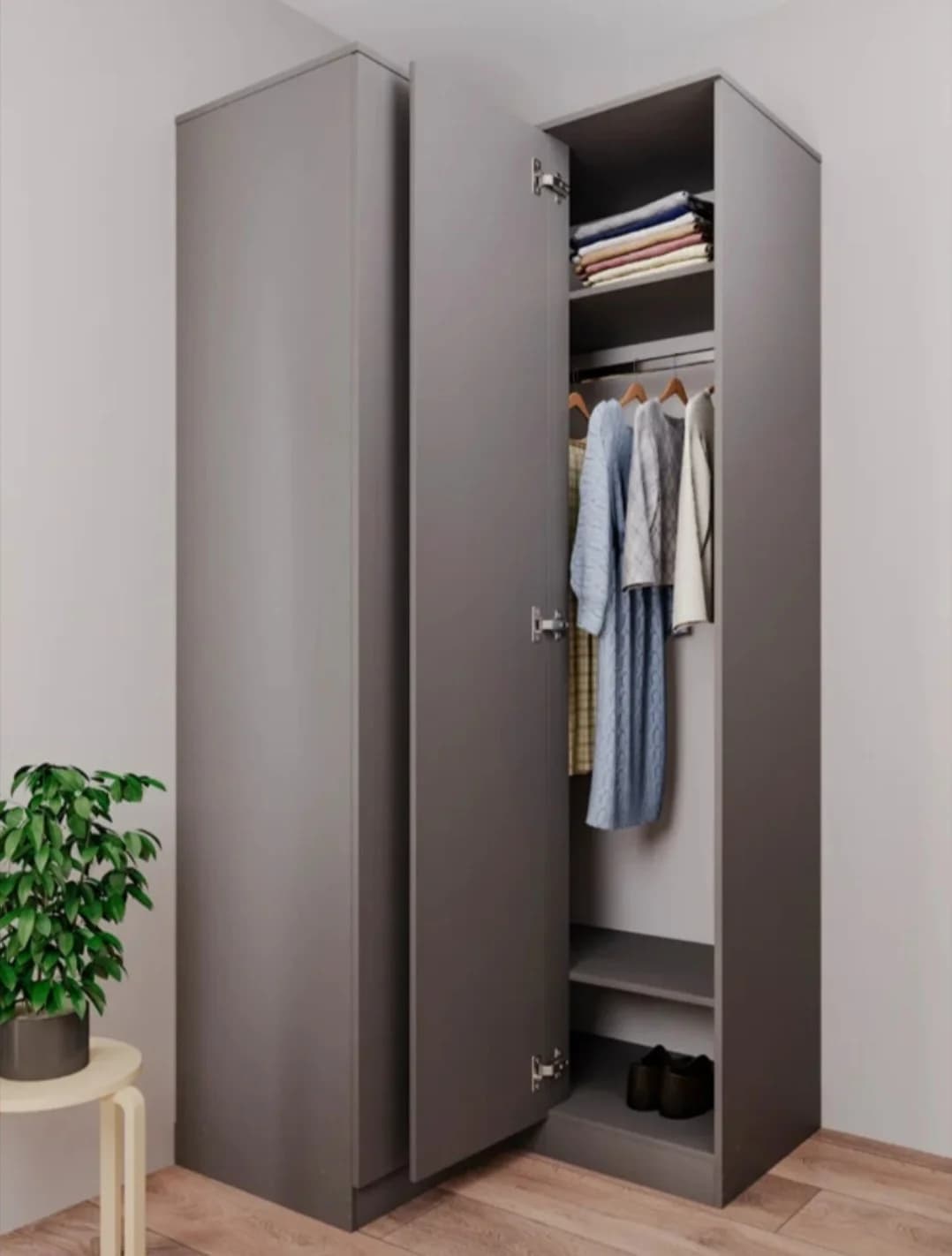 Şkaf 2566251, laminat, antrasit, 210x94x50 sm