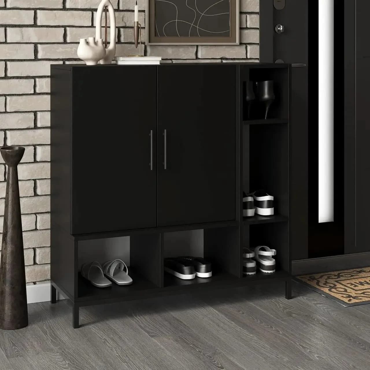 Ayaqqabı üçün tumba Yagmur, qaara, laminat, 96x35x100 sm