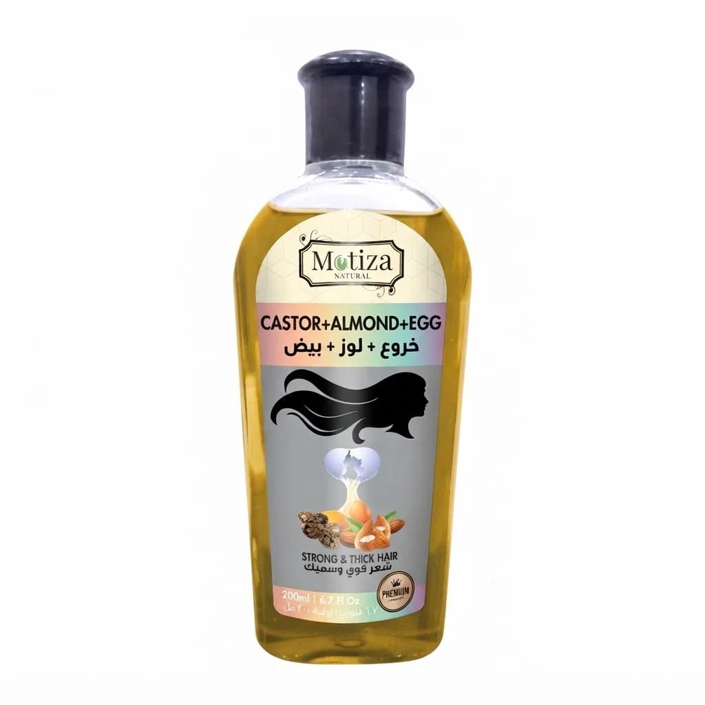 Saç yağı Motiza Natural Castor + Almond + Egg, 200 ml