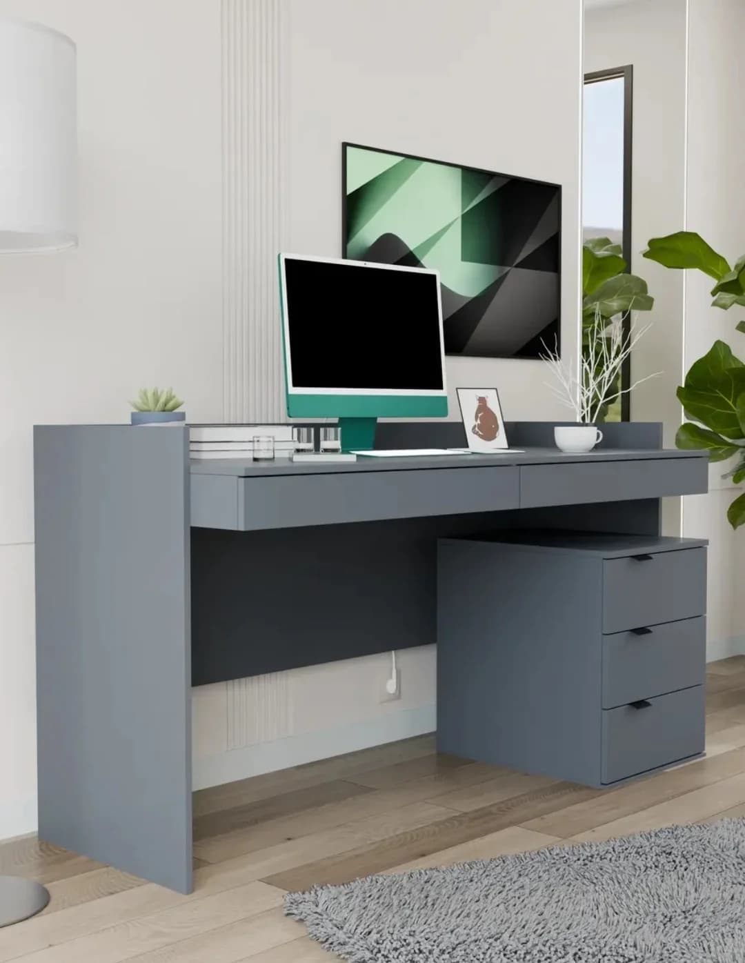 Kompüter masası SO 023, laminat, antrasit