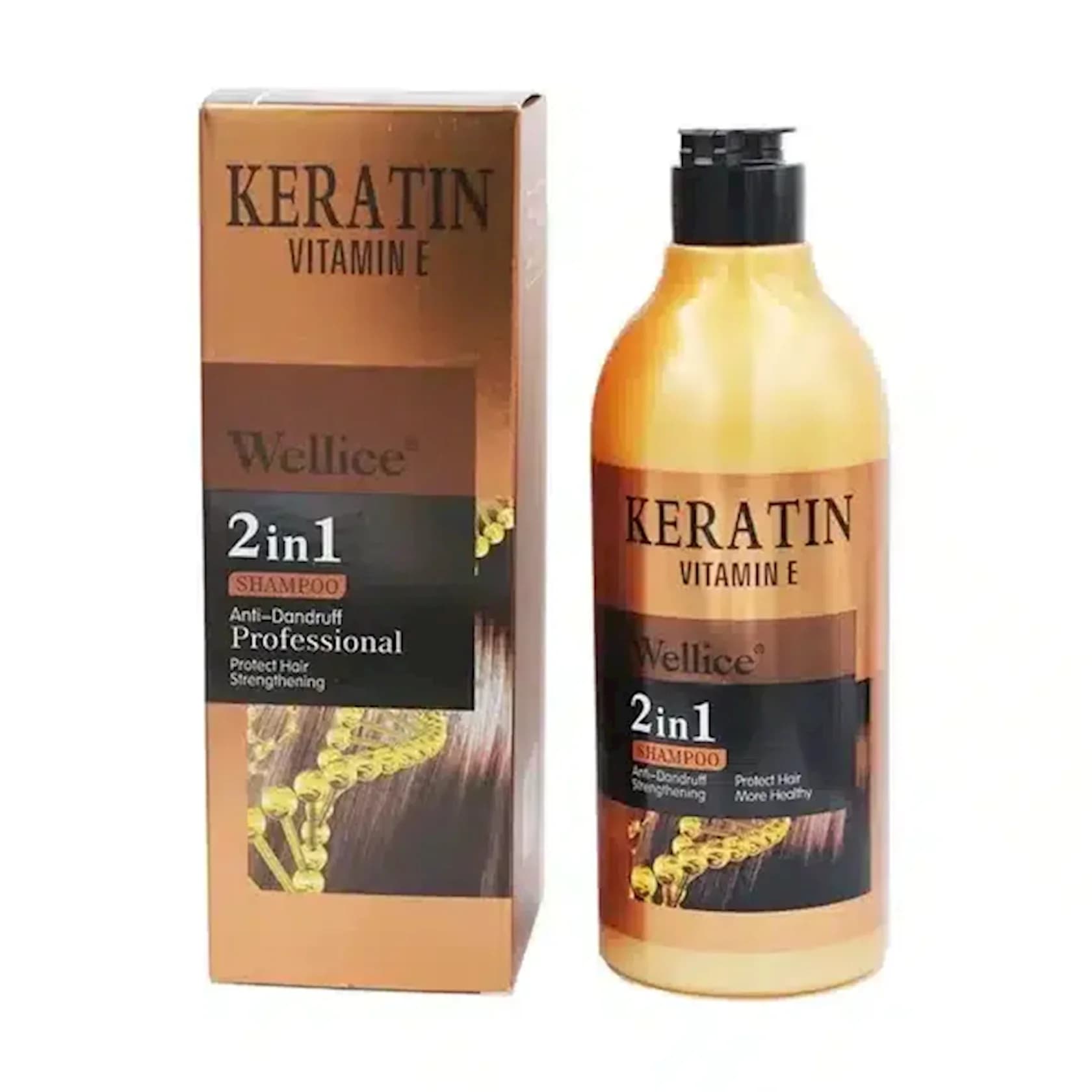 Şampun Wellice Keratin Vitamin E 2 in 1 Anti-dandruff, 520 ml