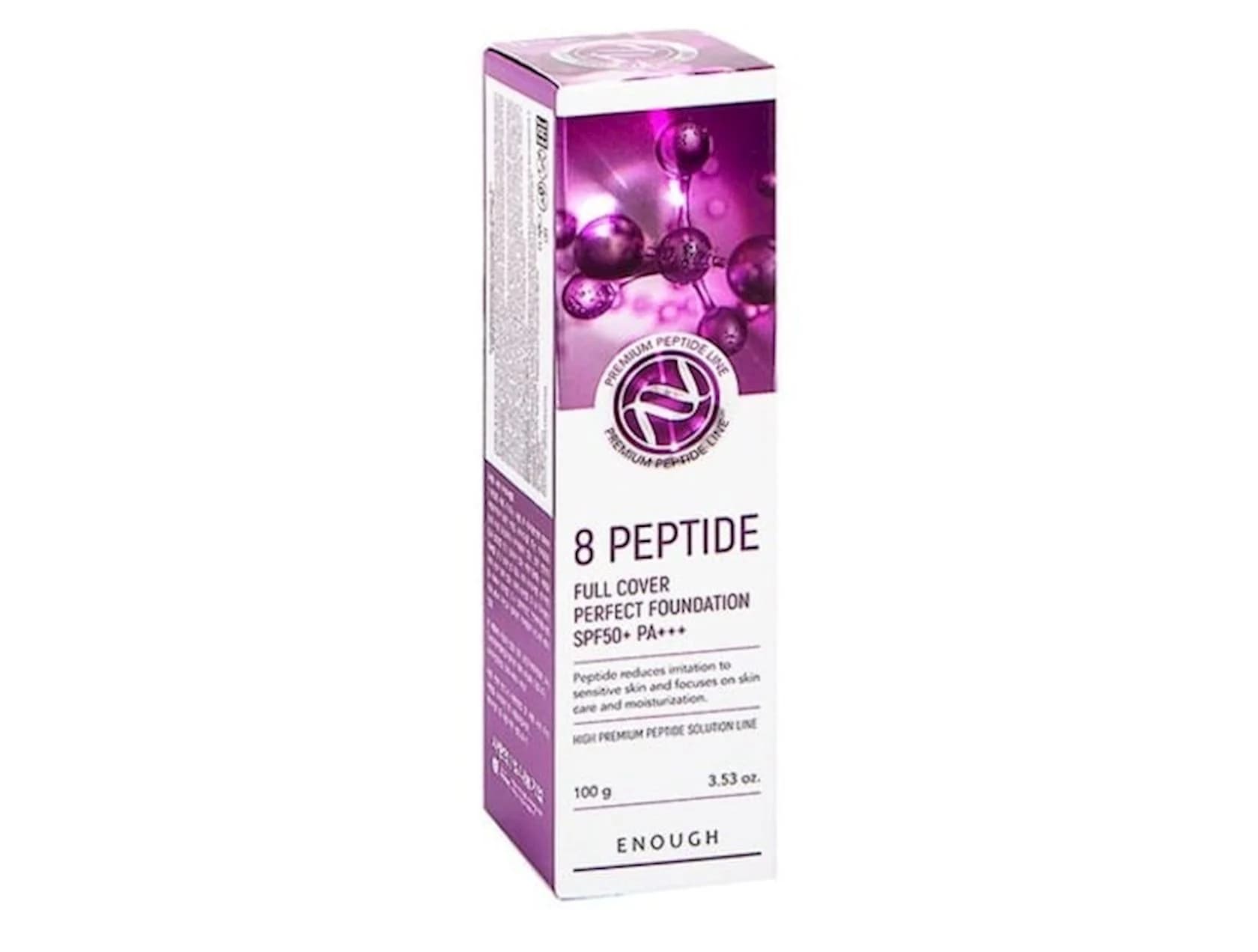 Tonal krem Enough 8 Peptide Full Cover Perfect Foundation peptidli 13 SPF50 100 ml — image 3