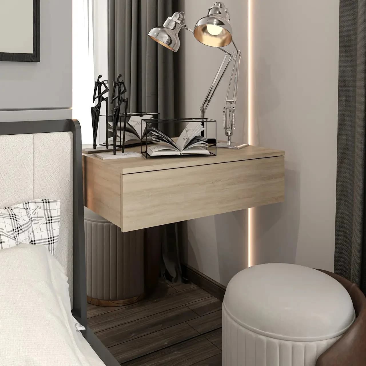 Makiyaj masası 8234, sonoma, laminat, 20х31х70 sm