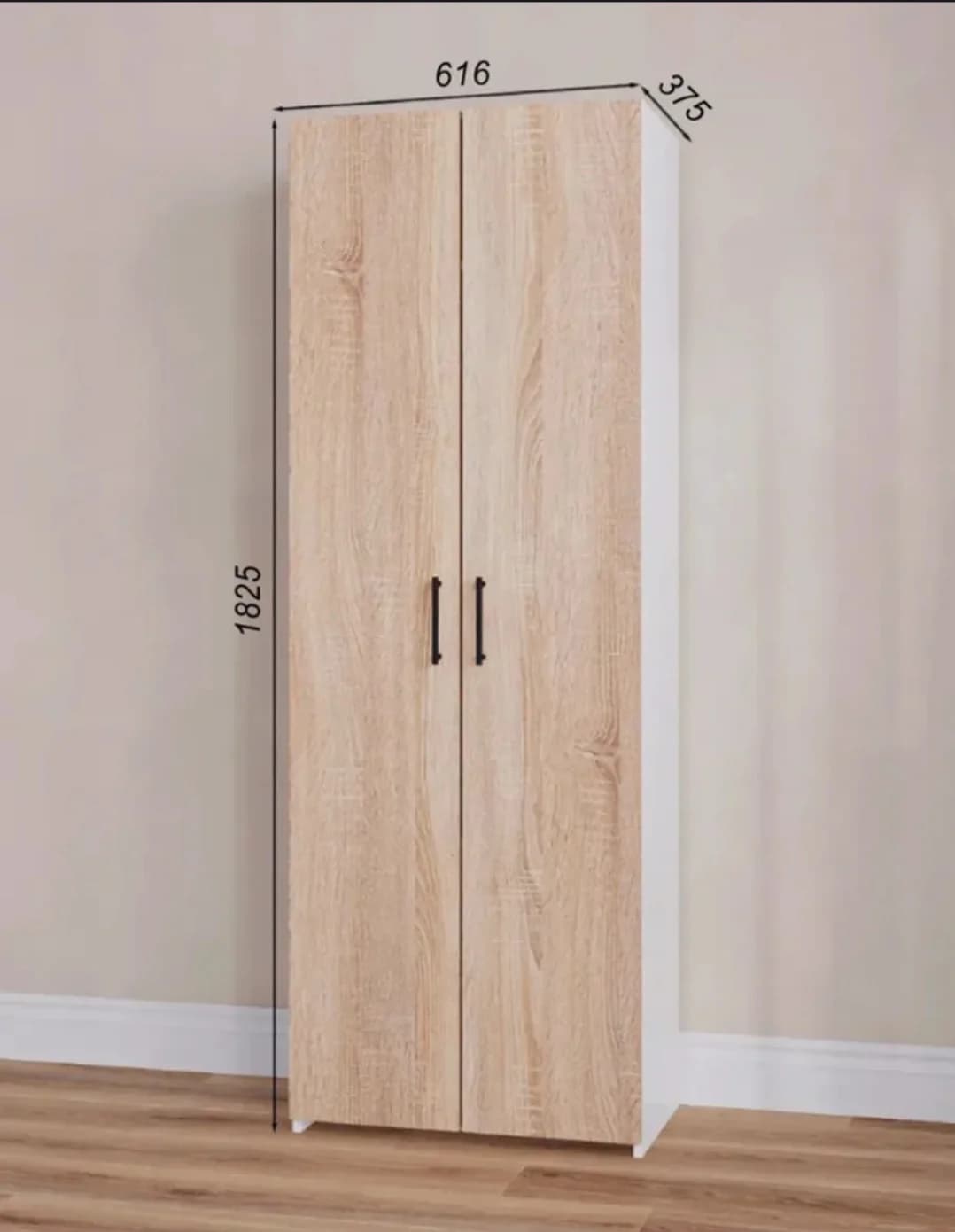 Şkaf SO S0015, laminat, ağ/qəhvəyi, 182x38x62 sm — image 5