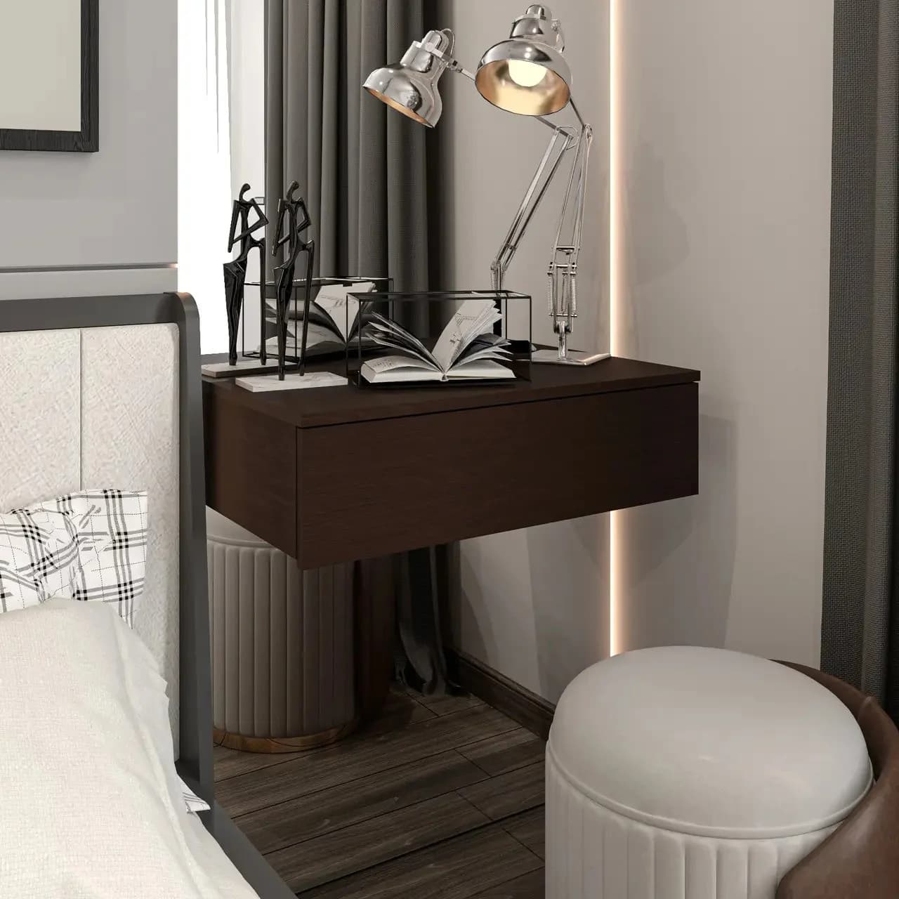 Makiyaj masası 8250, venge, laminat, 20х31х70 sm