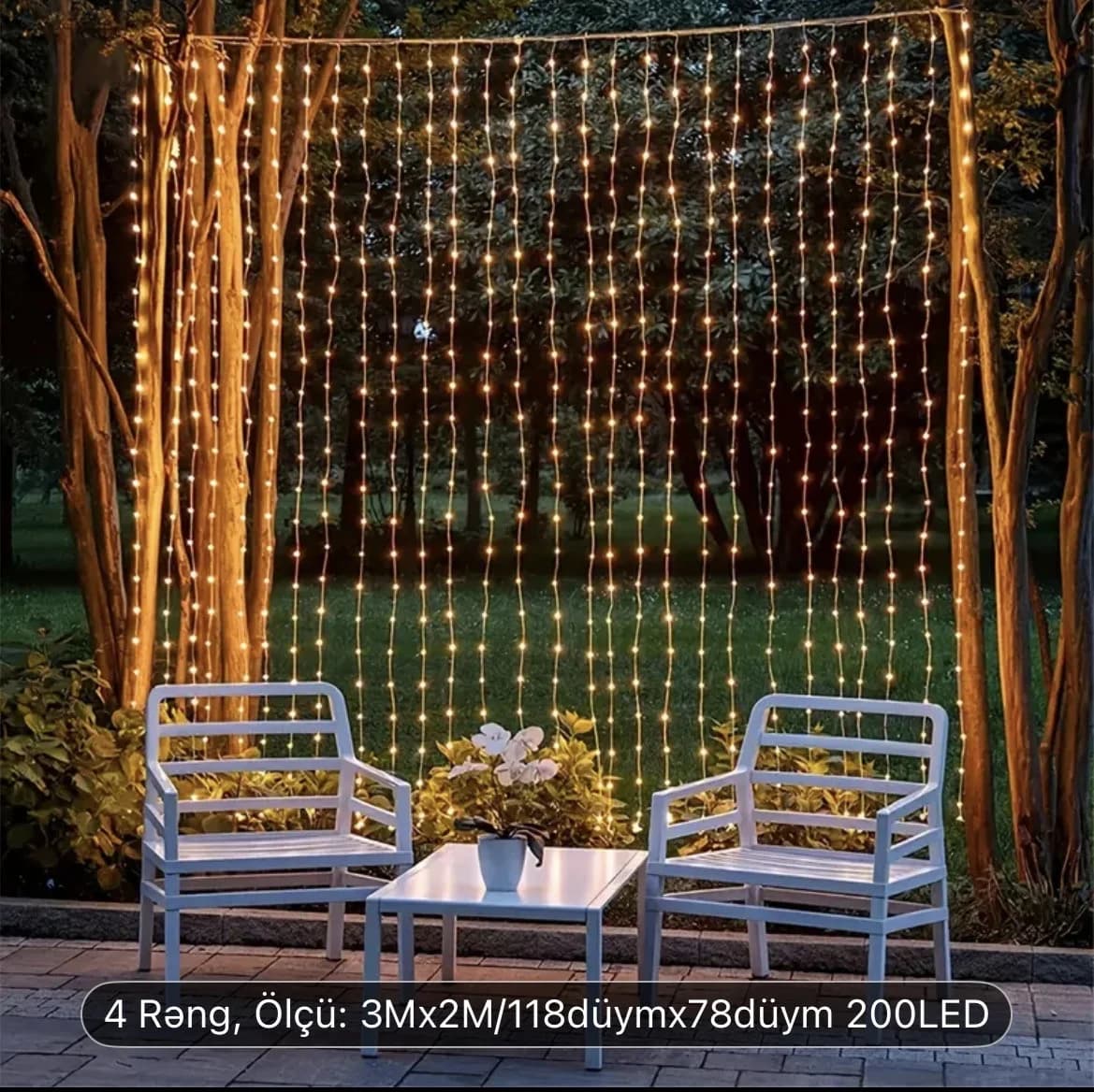 LED çələng, yağış, 3x2 m — изображение 2