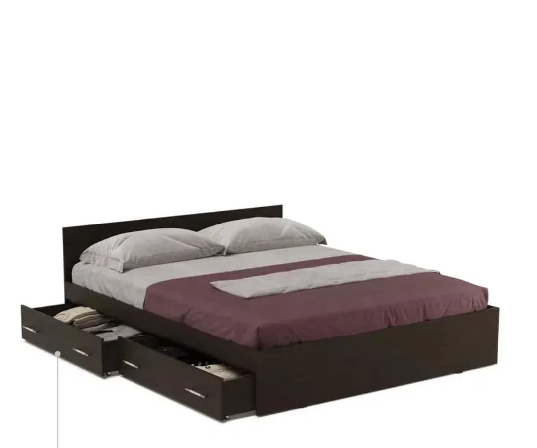 İkinəfərlik çarpayı S21, laminat, qəhvəyi, 204х160х70 sm — image 2