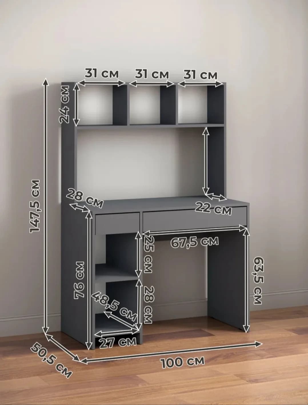 Yazı masası S0012, laminat, 148x100x50 sm — изображение 4