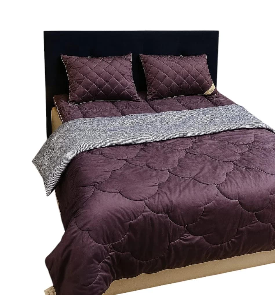 Örtük və yastıq üzü dəsti model-7.3, örtük 195x215 sm, yastıq üzü 50x70 sm, ikinəfərlik, velür/pambıq qarışıq, sintifon doldurucu - GS_289