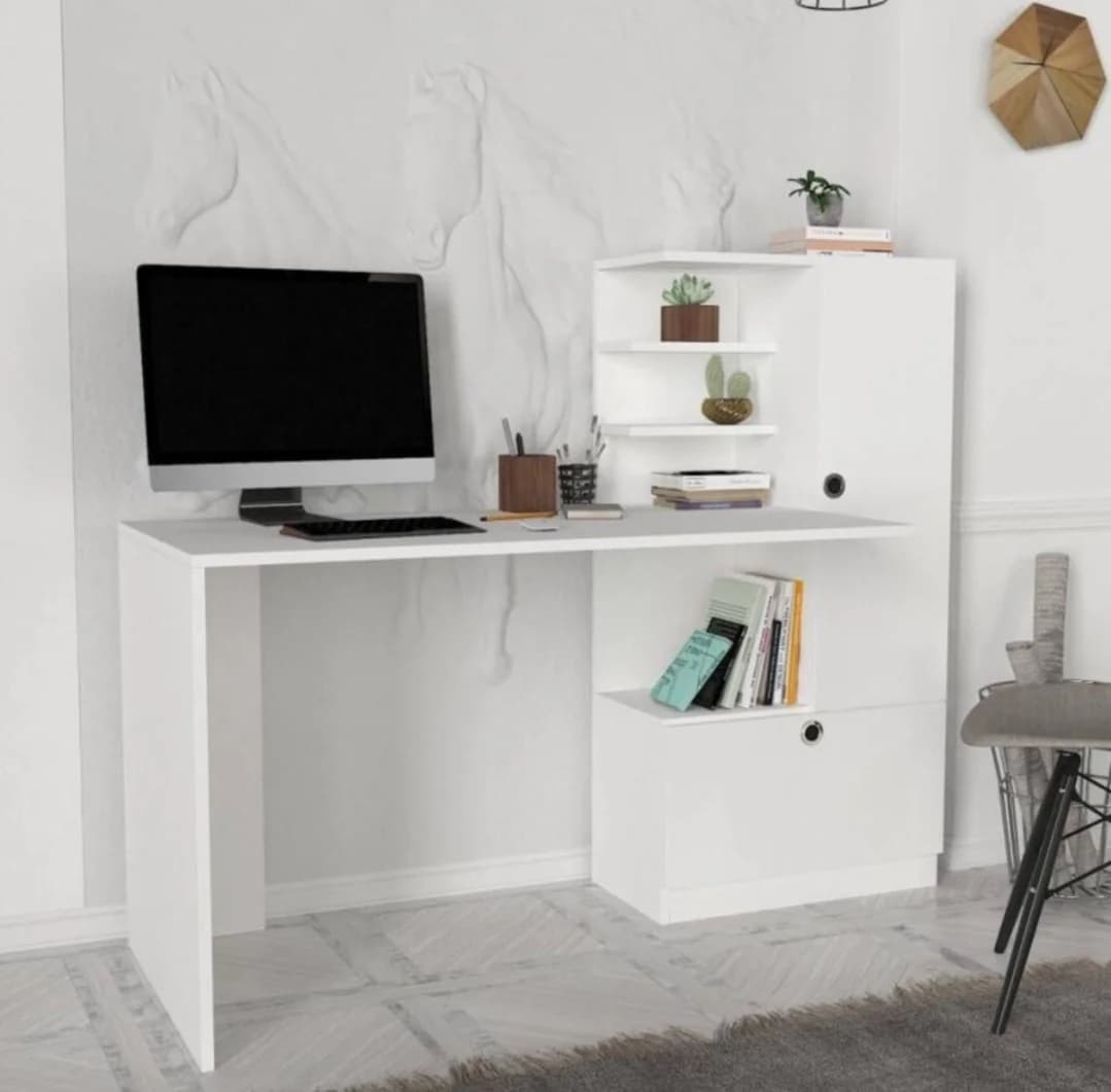 Yazı masası SO002, laminat, ağ, 150x60x150 sm — изображение 2