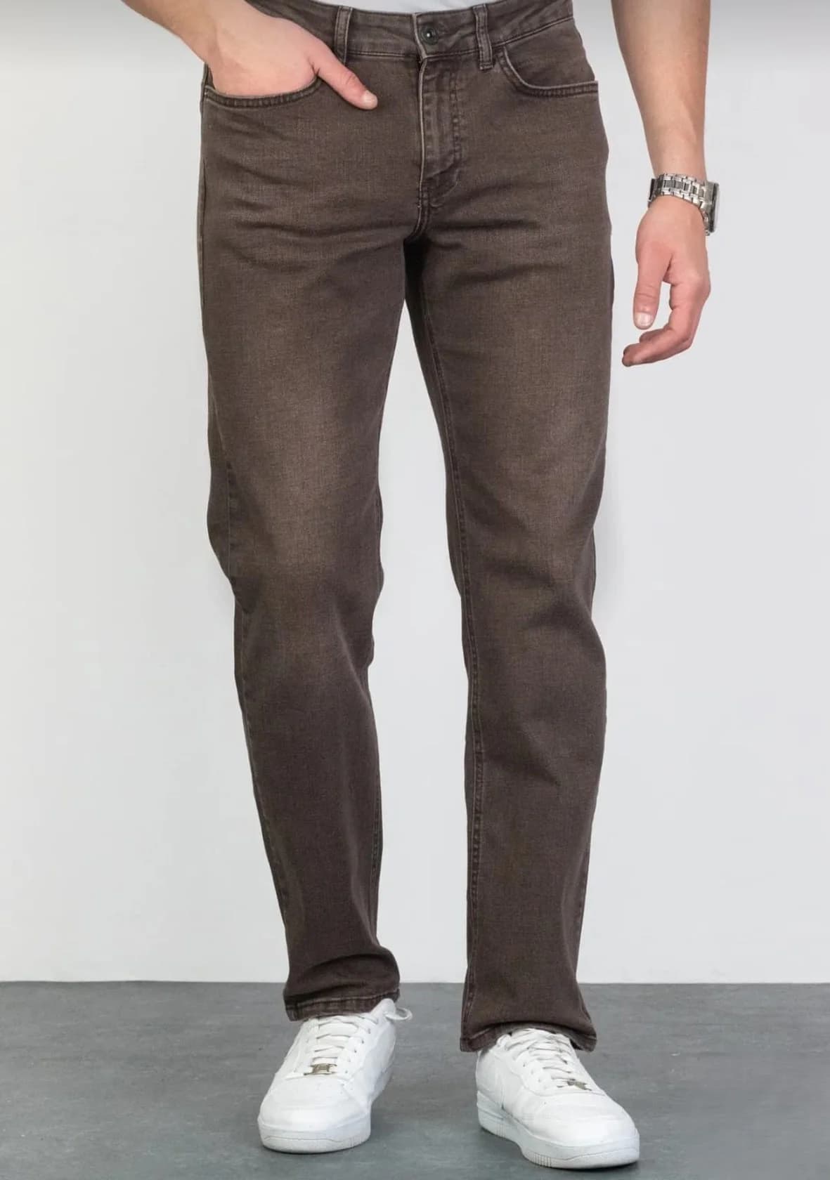 Kişilər üçün düz cins model 2015-1arm, qəhvəyi, pambıq, ölçü 32