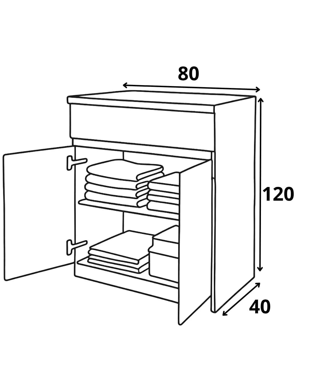 Komod Yagmur 86, laminat, 120x80x40 sm — изображение 2