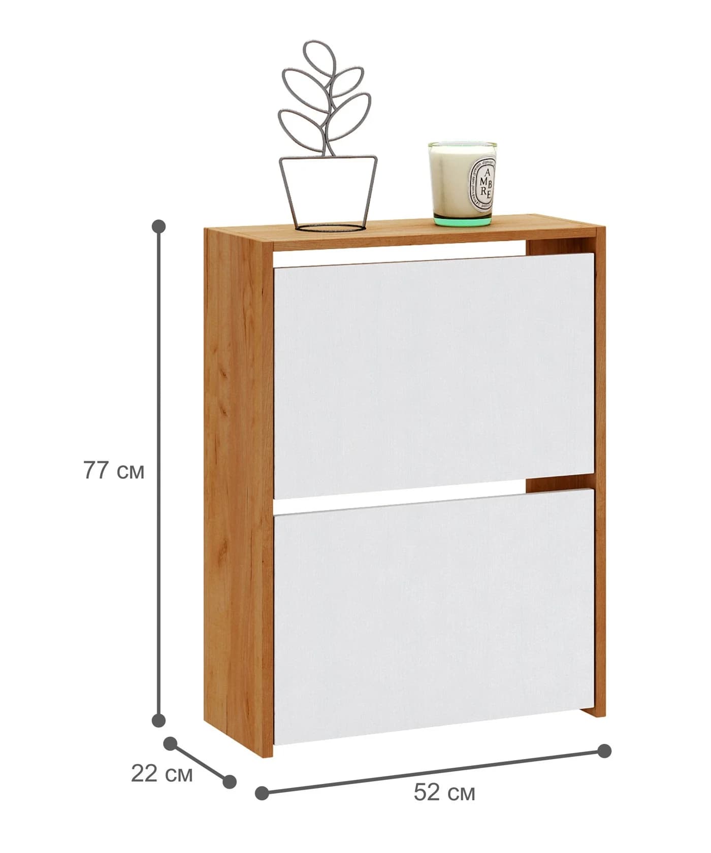 Ayaqqabı tumbası 15459, laminat, qəhvəyi/ağ, 52x77 sm — изображение 4