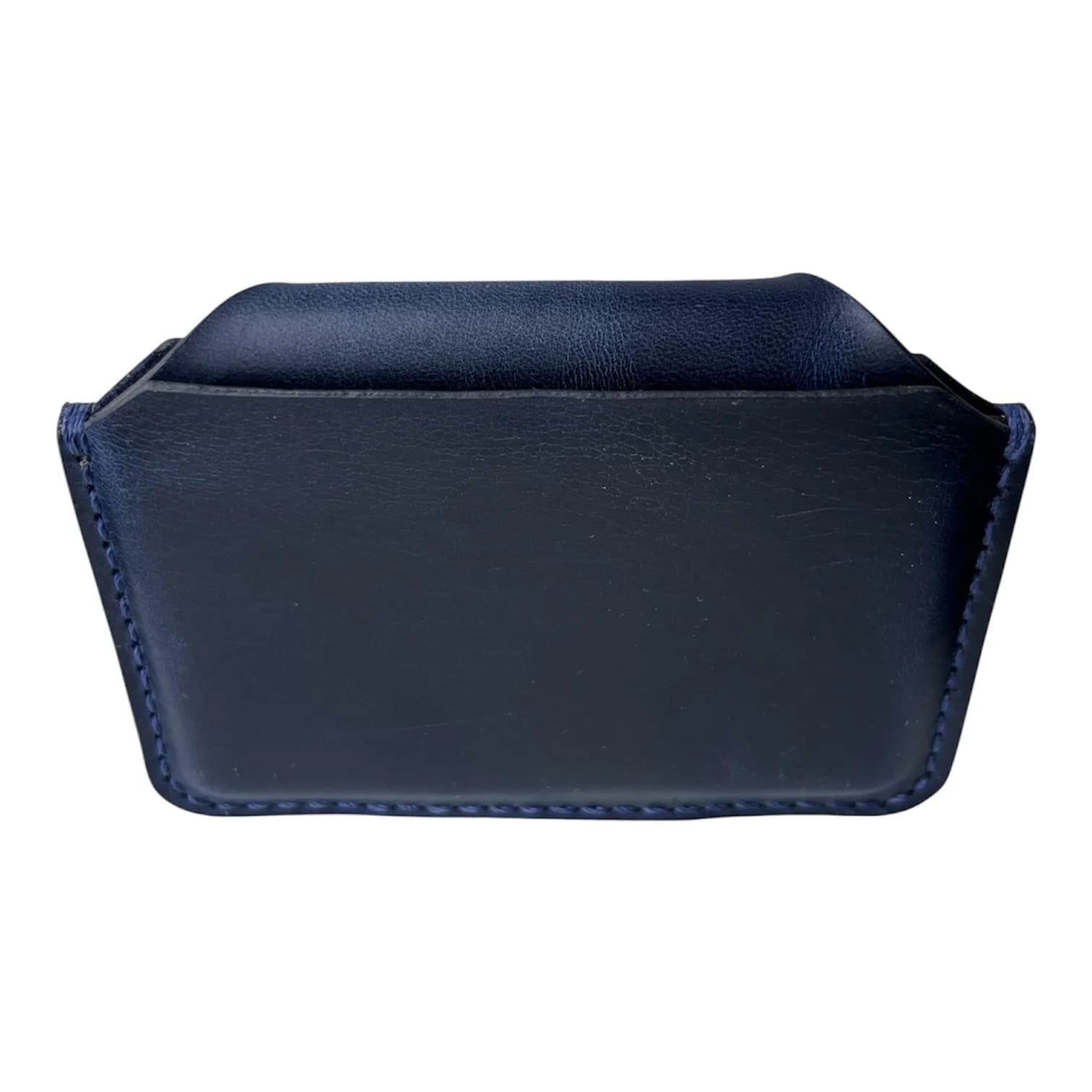 Kredit kart qabı, təbii dəri, 10 x 7.5 sm, göy — şəkil 2