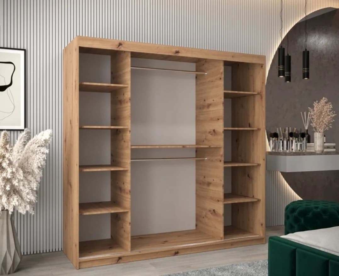 Şkaf-kupe SO060, laminat, rəng Wotan, 220x160x60 sm — image 2