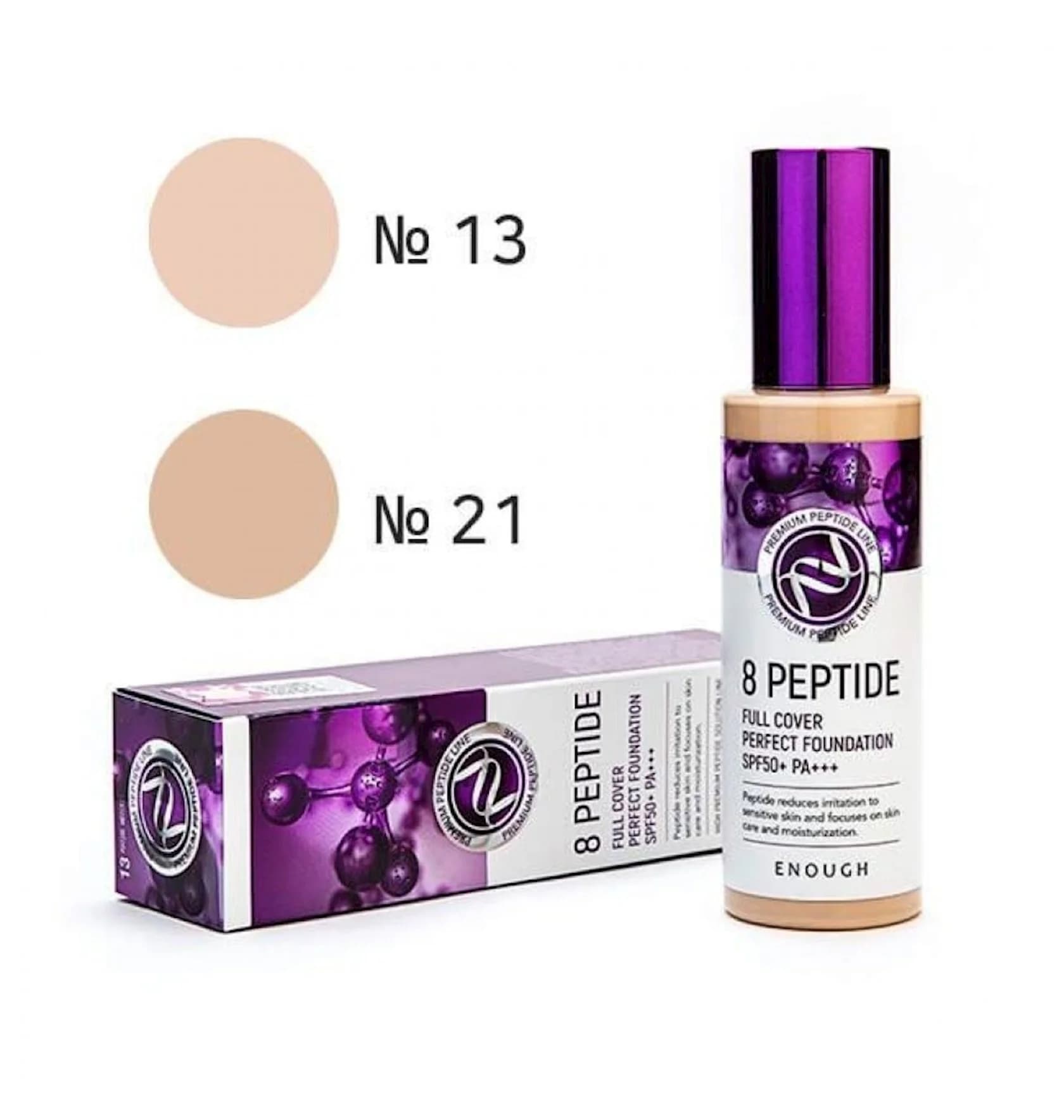 Tonal krem Enough 8 Peptide Full Cover Perfect Foundation peptidli 21 SPF50 100 ml — image 3