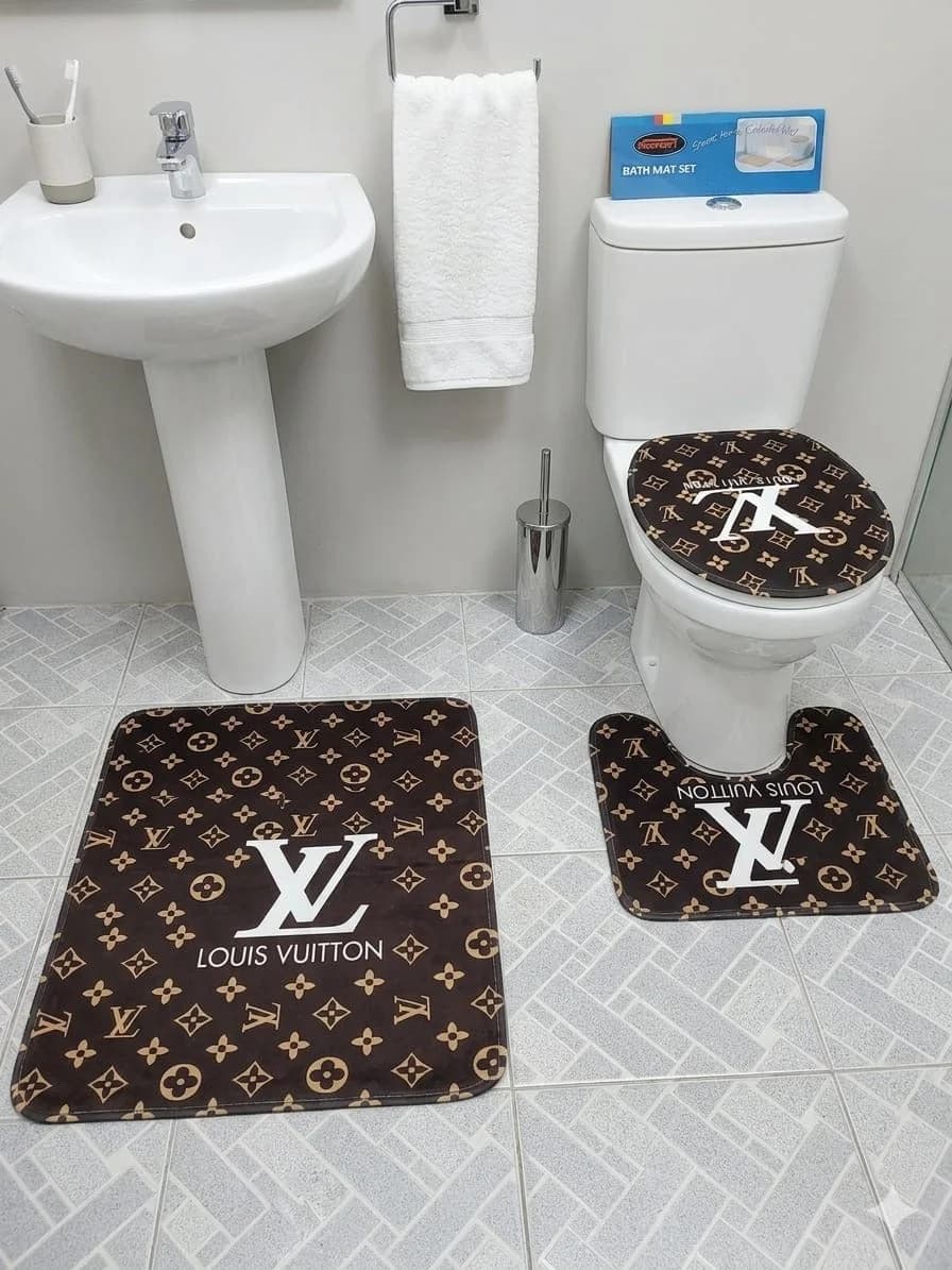 Hamam üçün xalça dəsti, poliester, qəhvəyi, 50x80 sm — изображение 2