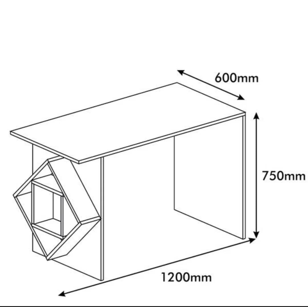 Kompüter masası SO0025, laminat, ağ/bej, 120x60x75 sm — изображение 3