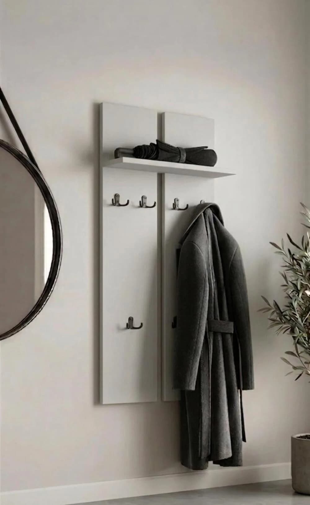 Divarüstü asılqan MB4, boz, laminat, 105x50x15 sm