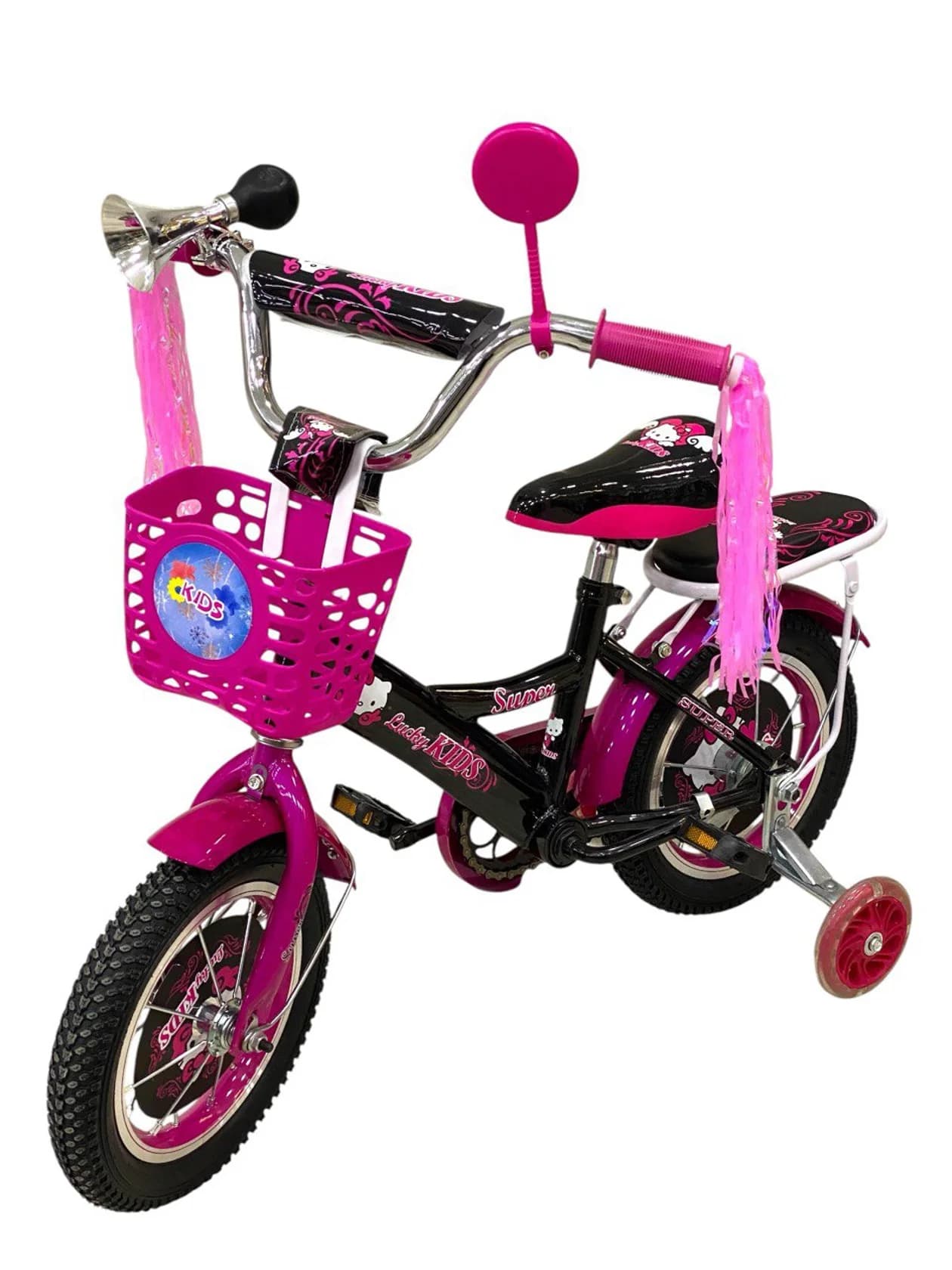 Uşaq velosipedi Lucky Kids Hello Kitty 12", qara/çəhrayı — image 9
