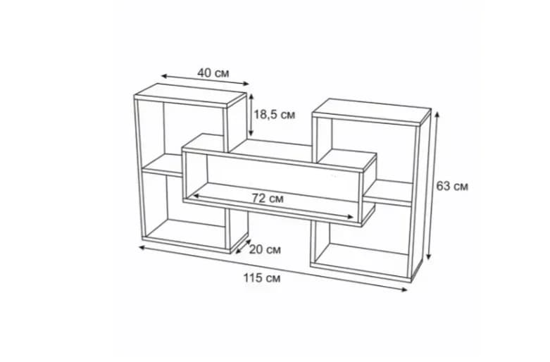 Divar rəfi Yağmur, laminat, votan, 115x63x20 sm — изображение 2
