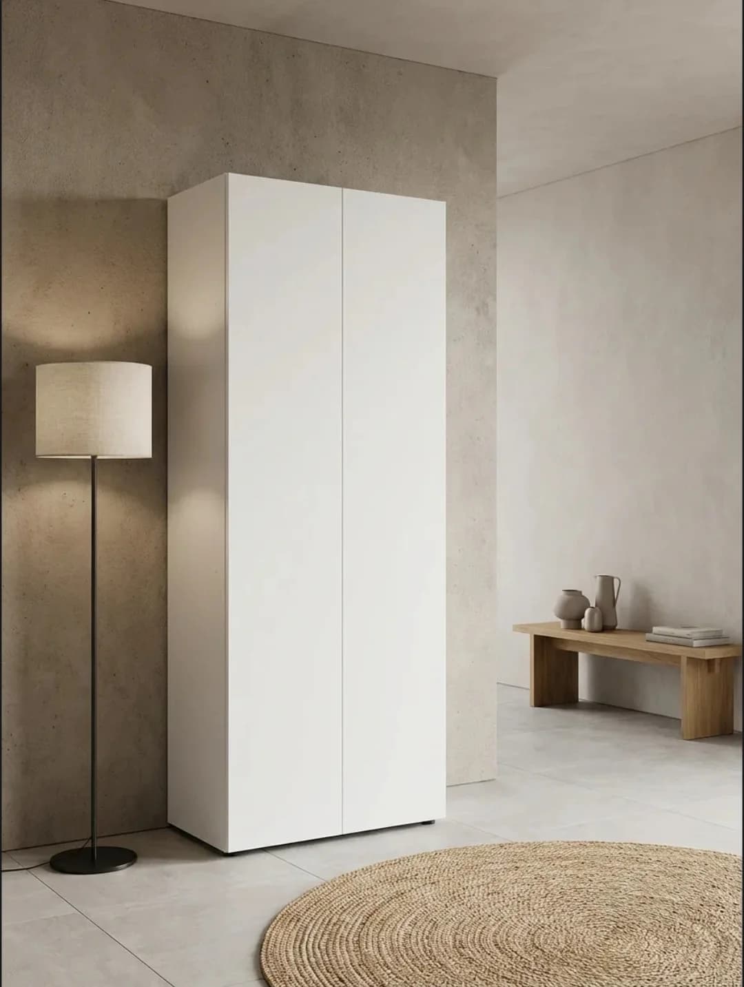 Döşəməüstü dolab SO 001, laminat, ağ, 80x40x200 sm — image 2